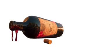 Giant Spilled Wine Bottle Vinyl Car Decal Sticker – Waterproof & UV-Resistant 8"