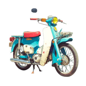 Retro Moped Vinyl Car Decal Sticker – Waterproof & UV-Resistant 8"