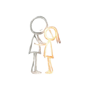 Stick Figures Hugging Vinyl Car Decal Sticker – Waterproof & UV-Resistant 8"
