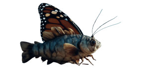 Surreal Fish Butterfly Vinyl Car Decal Sticker – Waterproof & UV-Resistant 8"