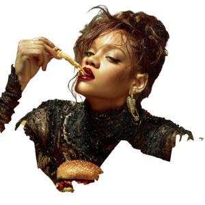 Rihanna Eating Fries Vinyl Car Decal Sticker – Waterproof & UV-Resistant 8"