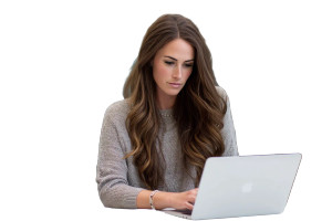 Woman Working Vinyl Car Decal Sticker – Waterproof & UV-Resistant 8"