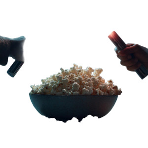 Popcorn Lightsaber Duel Vinyl Car Decal Sticker – Waterproof & UV-Resistant 8"