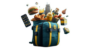 Food Delivery Backpack Vinyl Car Decal Sticker – Waterproof & UV-Resistant 8"