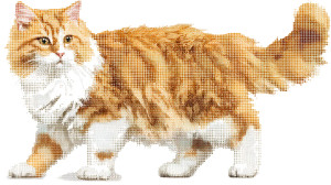 Colorful Ginger Cat Vinyl Car Decal Sticker – Waterproof & UV-Resistant 8"