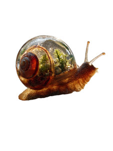 Snail With Terrarium V2 Vinyl Car Decal Sticker – Waterproof & UV-Resistant 8"