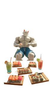 Muscular Beach Cat Vinyl Car Decal Sticker – Waterproof & UV-Resistant 8"