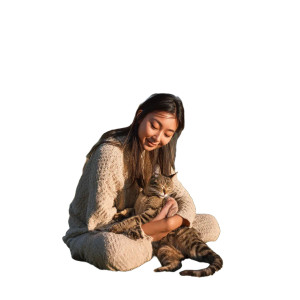 Woman With Cats V2 Vinyl Car Decal Sticker – Waterproof & UV-Resistant 8"