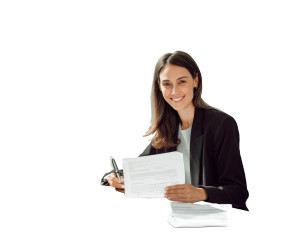 Confident Professional Reviewing Contract Vinyl Car Decal Sticker – Waterproof & UV-Resistant 8"