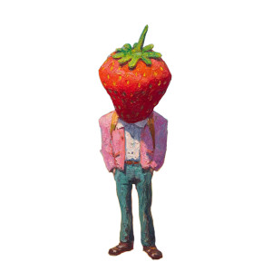 Strawberry Person Painting Vinyl Car Decal Sticker – Waterproof & UV-Resistant 8"