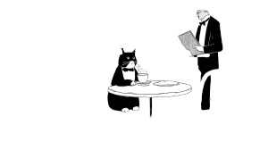 Tuxedo Cat Cafe Vinyl Car Decal Sticker – Waterproof & UV-Resistant 8"