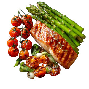 Grilled Salmon Plate Vinyl Car Decal Sticker – Waterproof & UV-Resistant 8"