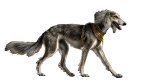 Graceful Gray Saluki Vinyl Car Decal Sticker – Waterproof & UV-Resistant 8"