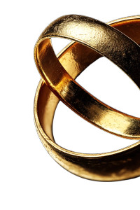 Golden Wedding Rings Vinyl Car Decal Sticker – Waterproof & UV-Resistant 8"