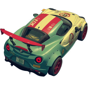 Alfa Romeo 4C Gt3 Vinyl Car Decal Sticker – Waterproof & UV-Resistant 8"