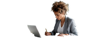 Professional Woman Working V4 Vinyl Car Decal Sticker – Waterproof & UV-Resistant 8"