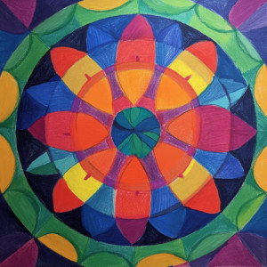 Colorful Mandala Doodle Vinyl Car Decal Sticker – Waterproof & UV-Resistant 8"