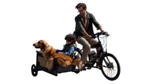 Man With Child And Dog Vinyl Car Decal Sticker – Waterproof & UV-Resistant 8"