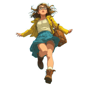 Girl Jumping Buses Vinyl Car Decal Sticker – Waterproof & UV-Resistant 8"