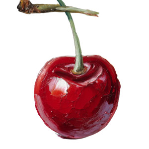 Cherry Oil Painting Vinyl Car Decal Sticker – Waterproof & UV-Resistant 8"