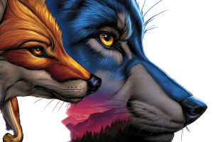 Wolf And Fox Vinyl Car Decal Sticker – Waterproof & UV-Resistant 8"