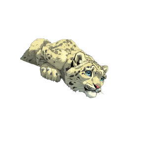 Cartoon Snow Leopard Vinyl Car Decal Sticker – Waterproof & UV-Resistant 8"