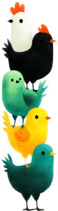 Chicken Totem Pole Vinyl Car Decal Sticker – Waterproof & UV-Resistant 8"