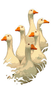 Ghibli Geese Vinyl Car Decal Sticker – Waterproof & UV-Resistant 8"