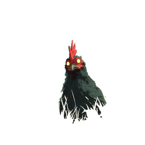 Evil Ghibli Chicken V2 Vinyl Car Decal Sticker – Waterproof & UV-Resistant 8"