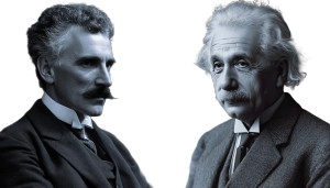 Tesla Vs Einstein Vinyl Car Decal Sticker – Waterproof & UV-Resistant 8"