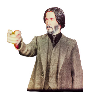 Keanu Reeves Toy Vinyl Car Decal Sticker – Waterproof & UV-Resistant 8"