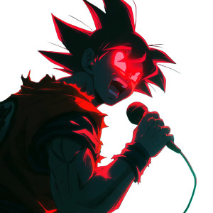 Goku Singing Grunge Vinyl Car Decal Sticker – Waterproof & UV-Resistant 8"