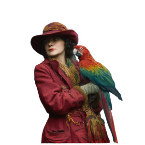 Woman With Macaw Vinyl Car Decal Sticker – Waterproof & UV-Resistant 8"