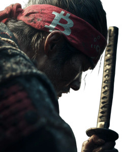 Bitcoin Samurai Vinyl Car Decal Sticker – Waterproof & UV-Resistant 8"