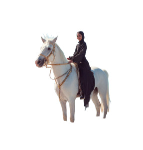 Elegant Equestrian Lady Vinyl Car Decal Sticker – Waterproof & UV-Resistant 8"