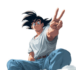 Goku Peace Sign Vinyl Car Decal Sticker – Waterproof & UV-Resistant 8"
