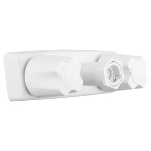 Dura Faucet White Shower Faucet | Easy Hose Attachment, Durable Design, Tight Seal, Hot & Cold Knobs Dura Faucet White Shower Faucet | Easy Hose Attachment, Durable Design, Tight Seal, Hot & Cold Knobs