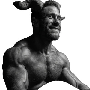 Horned Bodybuilder Vinyl Car Decal Sticker – Waterproof & UV-Resistant 8"