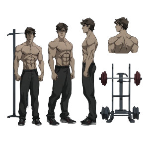 Young Bodybuilder Profile Vinyl Car Decal Sticker – Waterproof & UV-Resistant 8"