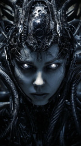 Cyborg Queen V3 Vinyl Car Decal Sticker – Waterproof & UV-Resistant 8"