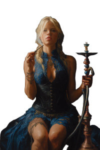 Vampire Smoking Hookah Vinyl Car Decal Sticker – Waterproof & UV-Resistant 8"