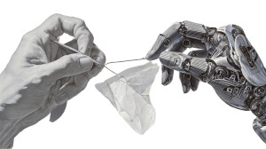 Robotic Hand Drawing Vinyl Car Decal Sticker – Waterproof & UV-Resistant 8"