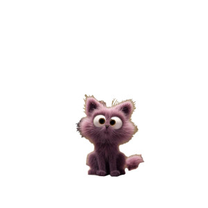 Purple Fluffy Kitten Vinyl Car Decal Sticker – Waterproof & UV-Resistant 8"