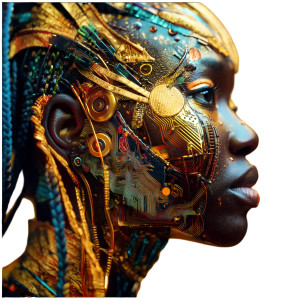 Afrofuturist Portrait Vinyl Car Decal Sticker – Waterproof & UV-Resistant 8" Afrofuturist Portrait Vinyl Car Decal Sticker – Waterproof & UV-Resistant 8"