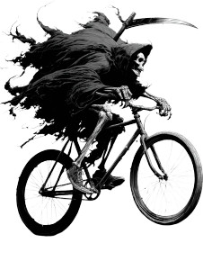 Grim Reaper Riding V13 Vinyl Car Decal Sticker – Waterproof & UV-Resistant 8"