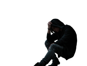 Sad Young Man Vinyl Car Decal Sticker – Waterproof & UV-Resistant 8"