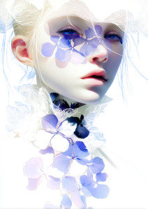 Cyborg Flower Woman Vinyl Car Decal Sticker – Waterproof & UV-Resistant 8"