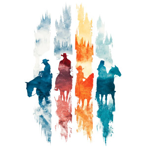 Western Horse Riders Vinyl Car Decal Sticker – Waterproof & UV-Resistant 8"