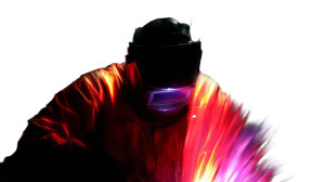 Welder With Laser Eyes Vinyl Car Decal Sticker – Waterproof & UV-Resistant 8"