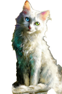 Turkish Angora Cat Vinyl Car Decal Sticker – Waterproof & UV-Resistant 8"
